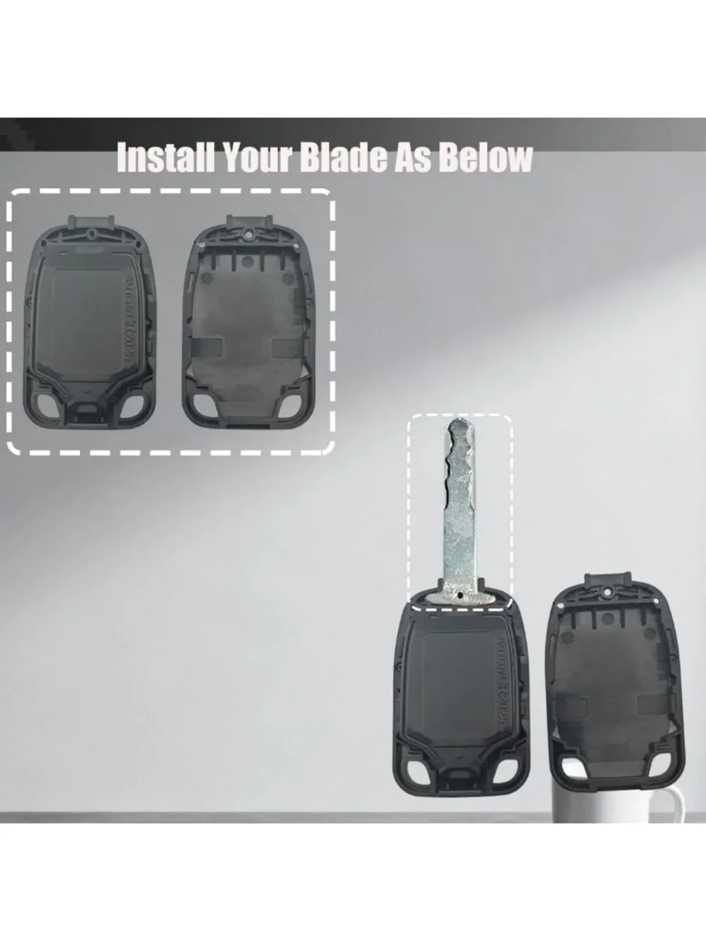 Keyless Entry Remote Key Fob Cover Case - No Cutting Replacement Shell for Honda